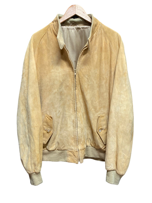 Vintage Creso Suede Leather Zip Up Harrington Style Jacket Size 46L (Large)