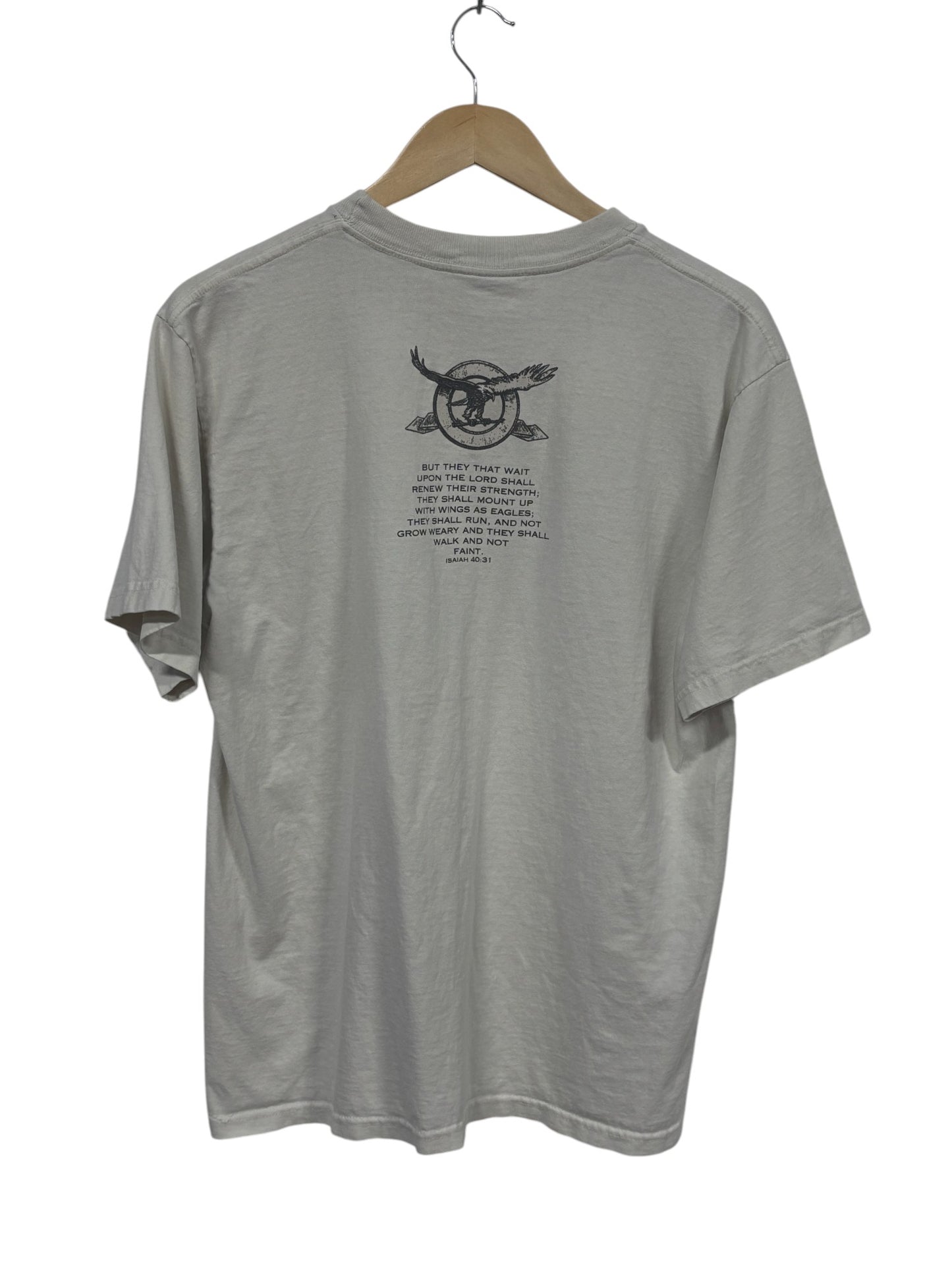 Vintage 90's American Eagle Nature Bible Verse Graphic Tee Size Large