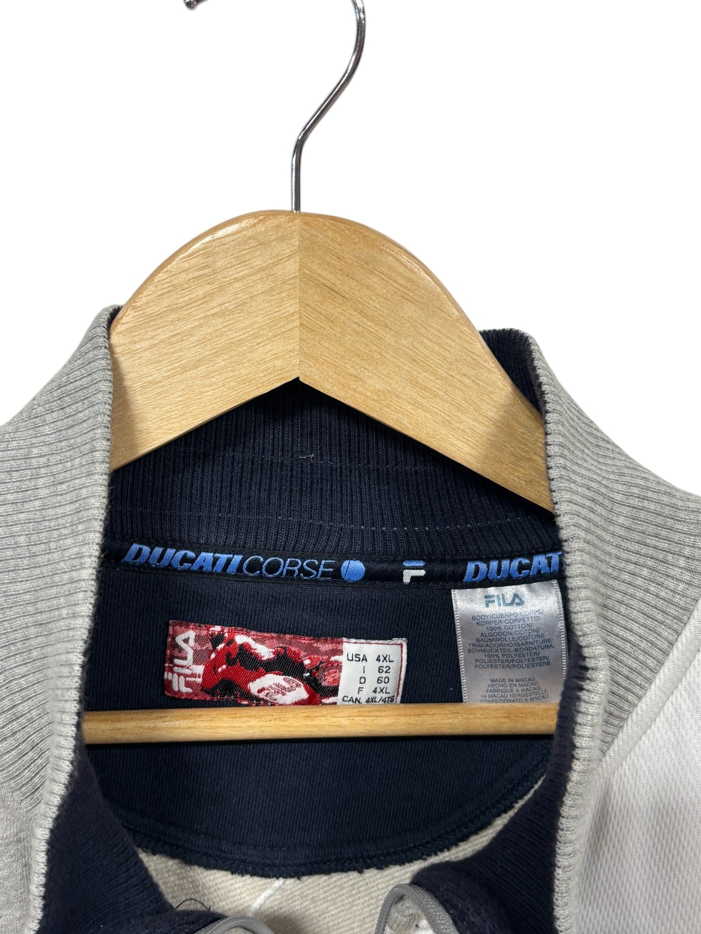 Vintage Y2K FILA Ducati Super Bike Racing Polo Shirt Size 4XL
