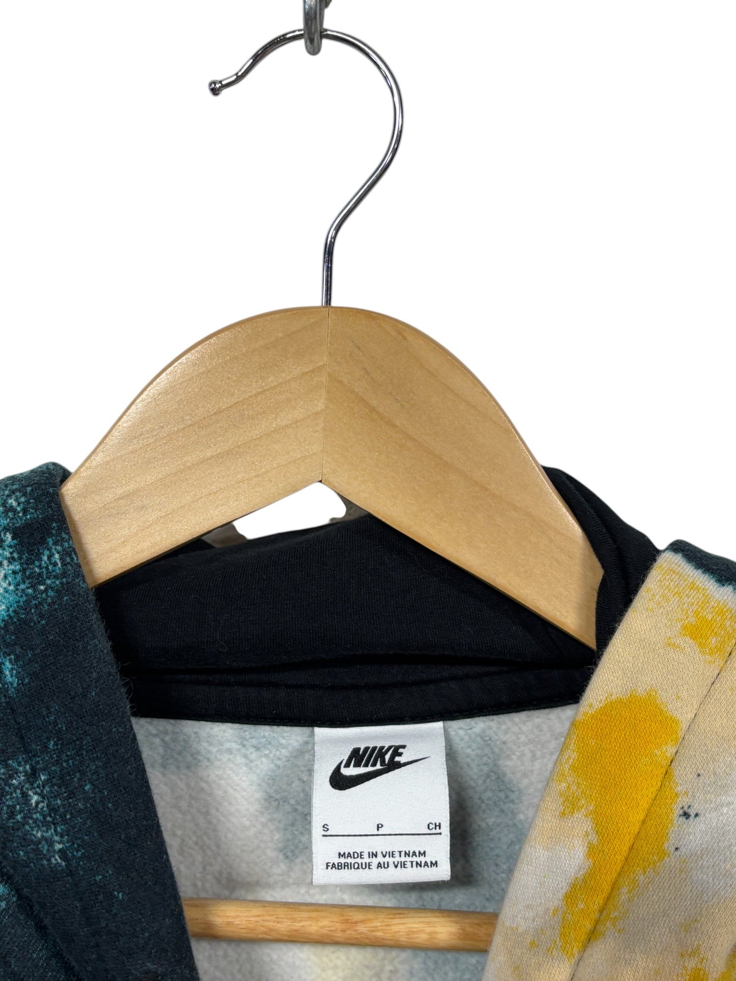 Nike Floral Print Swoosh Hoodie Size Small