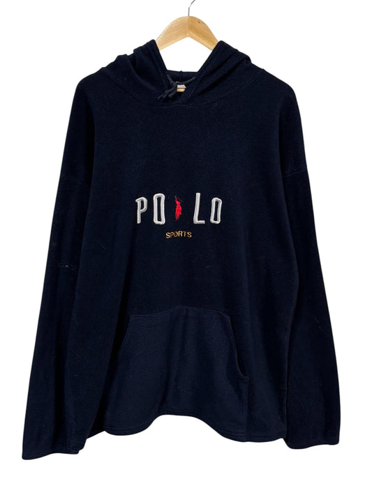 Vintage Polo Sports Fleece Navy Blue Hoodie Size XXL