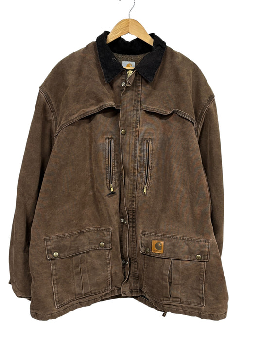 Vintage Carhartt Blanket Lined C10 Chocolate Brown Jacket Size XXL