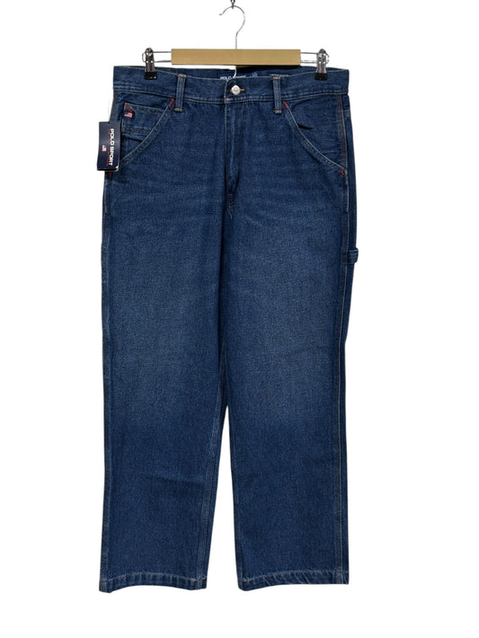 Vintage 90's Polo Sport Baggy Dark Wash Denim Jeans Size 34x29 NWT