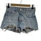 Levi's Light Wash Thrashed Denim Shorts Size 27