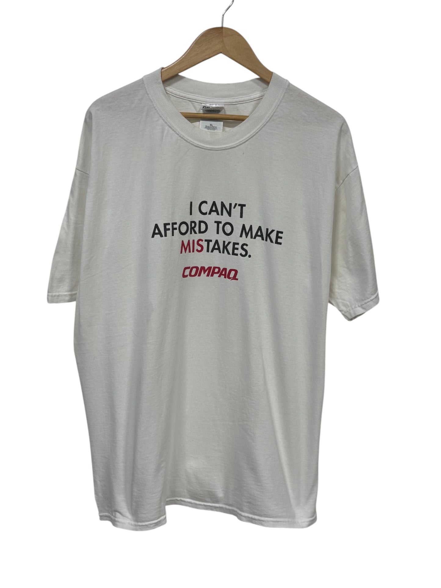Vintage Y2K Compaq Computers Make Mistakes Graphic Tee Size XL