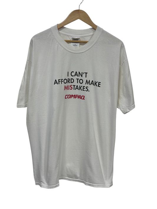 Vintage Y2K Compaq Computers Make Mistakes Graphic Tee Size XL