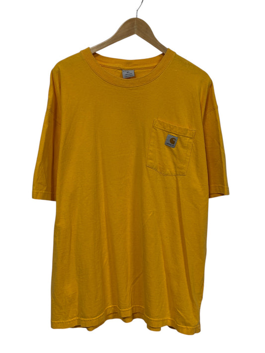 Vintage Y2K Carhartt Yellow Pocket Tee Size XL