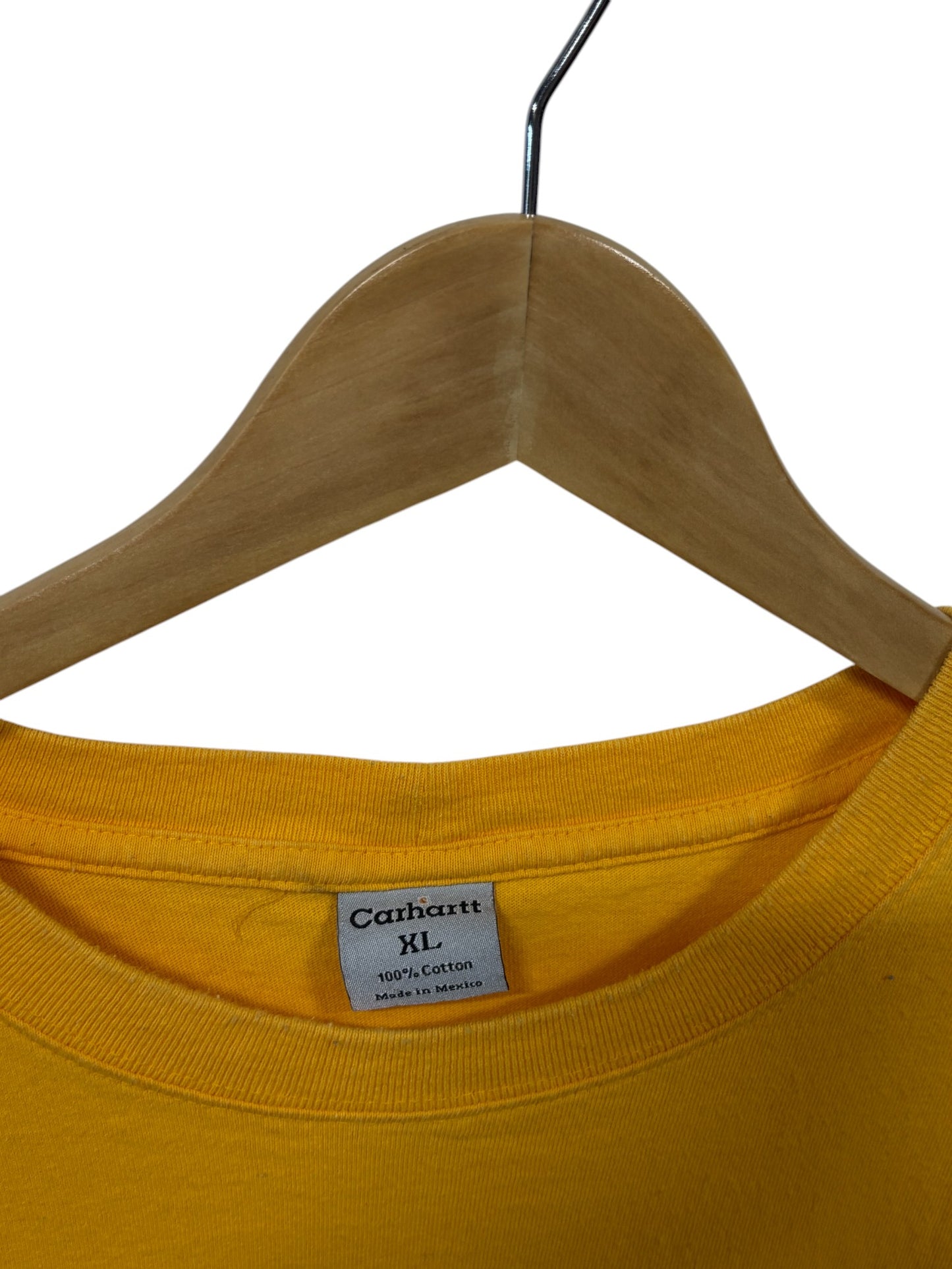 Vintage Y2K Carhartt Yellow Pocket Tee Size XL