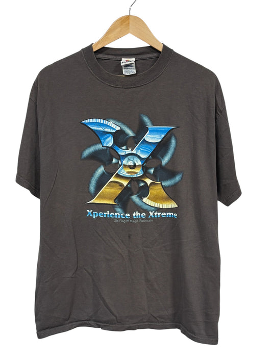 Vintage Y2K Six Flags Xperience the Extreme Theme Park Tee Size Large