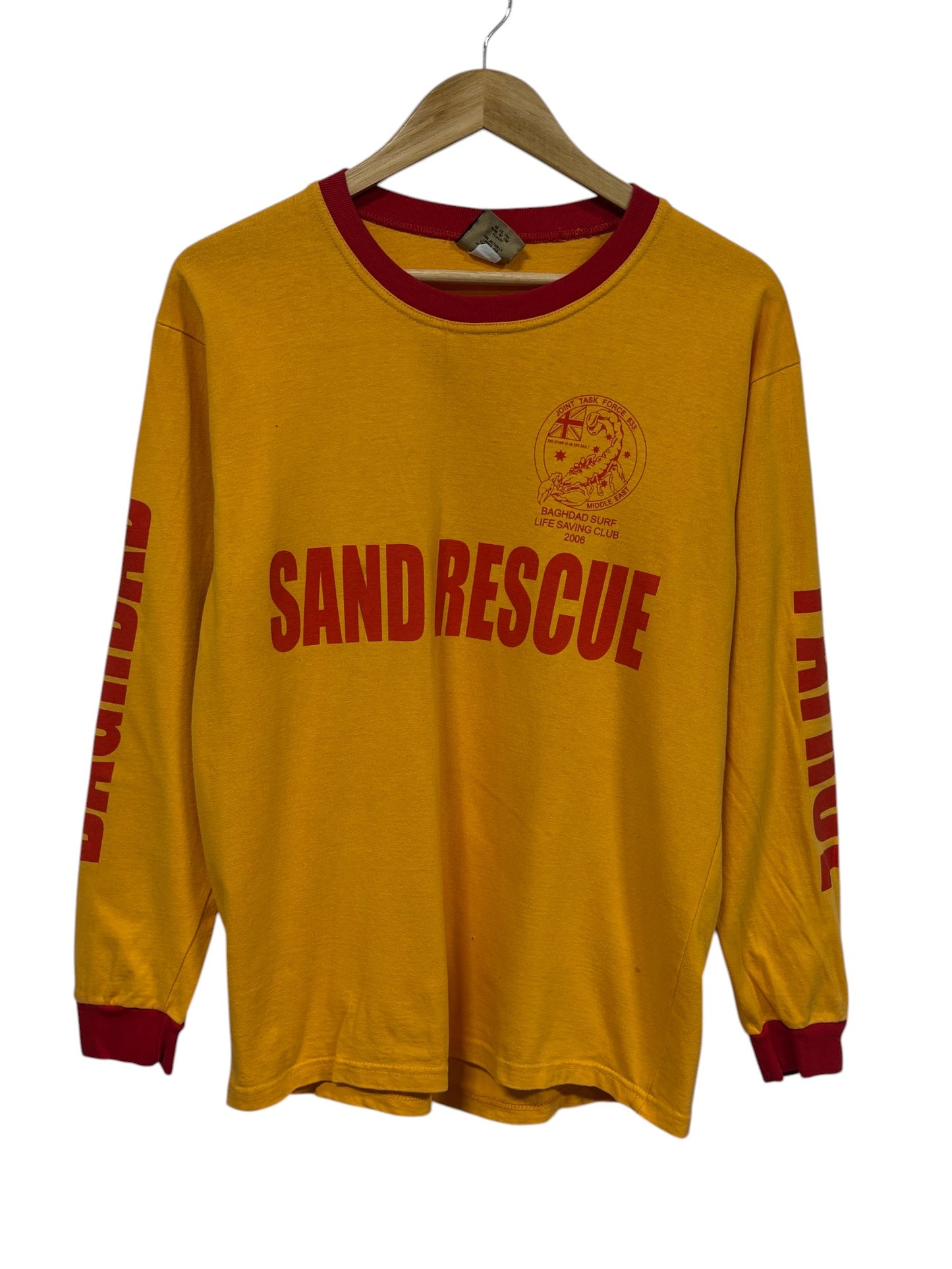 Vintage Baghdad Surf Live Saving Club Sand Rescue Long Sleeve Shirt Size M