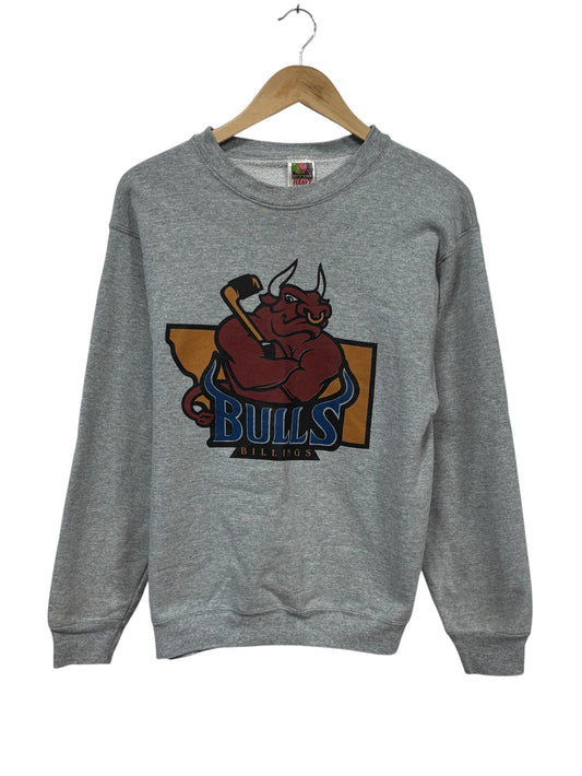 Vintage Y2K Billings Bulls Hockey Crewneck Sweater Size Small