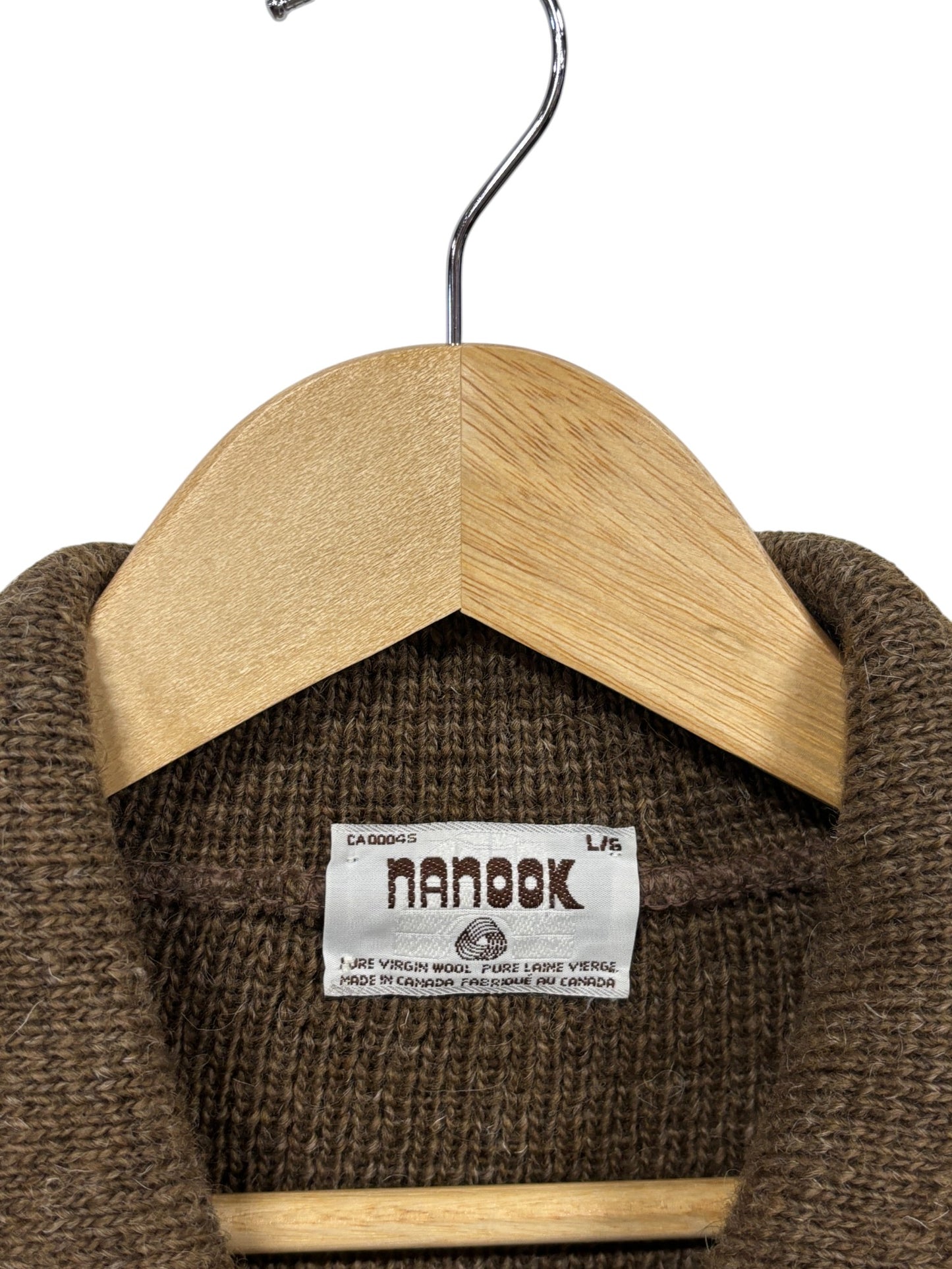 Vintage Nanook Virgin Wool Knit Full Zip Sweater Size Large