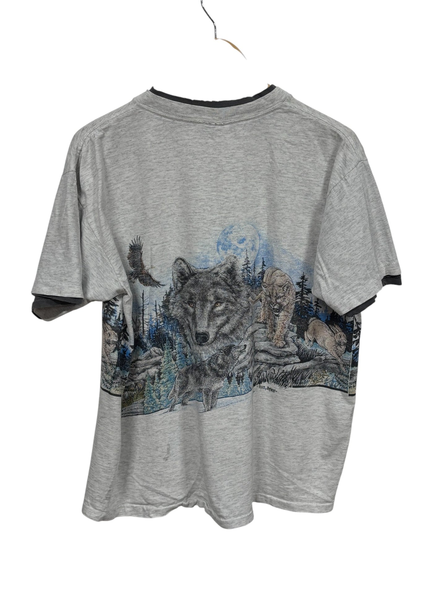 Vintage 90's Montana Wilderness Wildlife Nature Graphic Tee Size Large