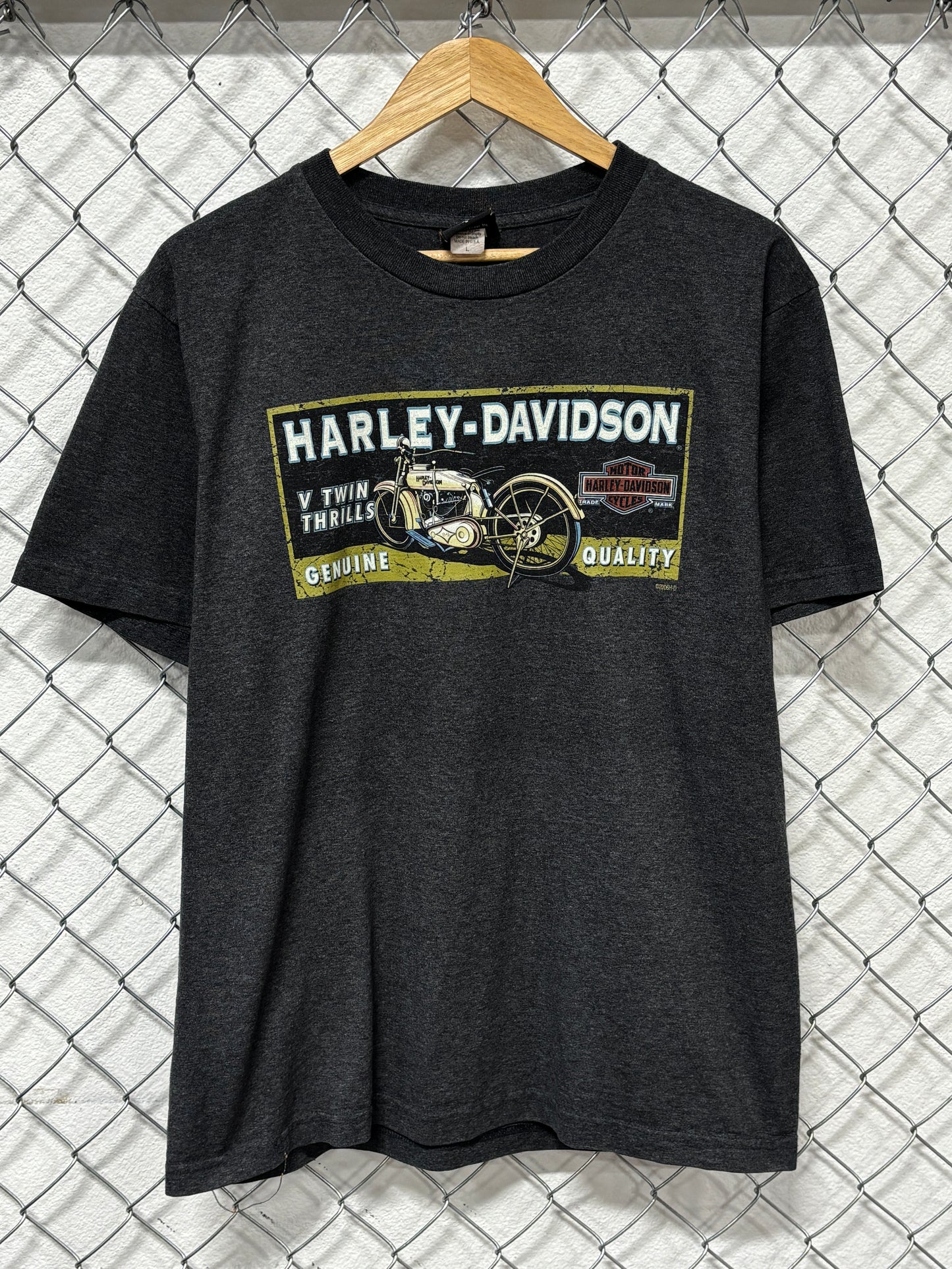 Y2K Harley Davidson V Twin Genuine Quality Biker Graphic Tee Size Large
