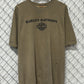 Vintage Harley Davidson Ketchikan Alaska Biker Graphic Brown Tee Size Large