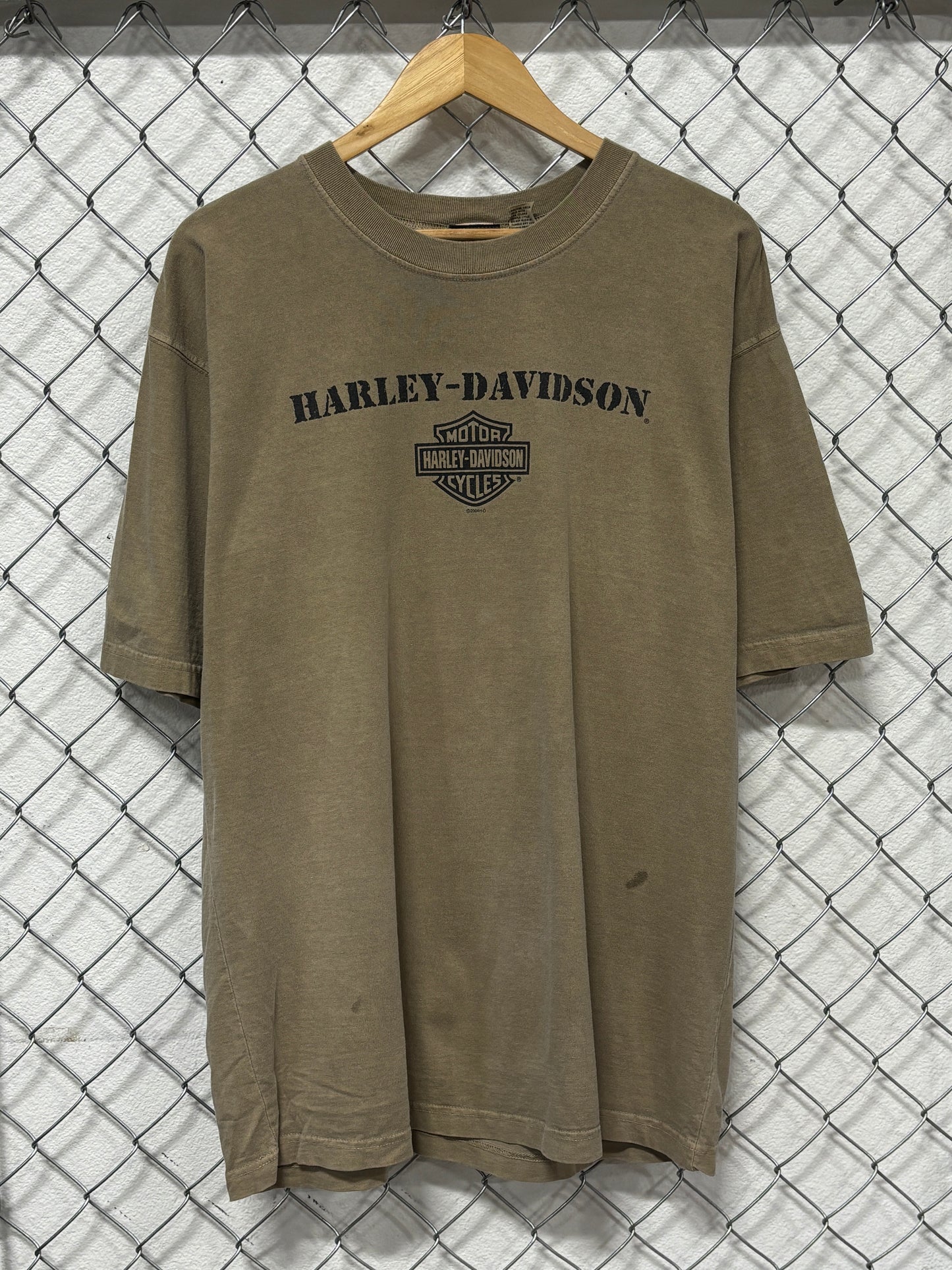 Vintage Harley Davidson Ketchikan Alaska Biker Graphic Brown Tee Size Large