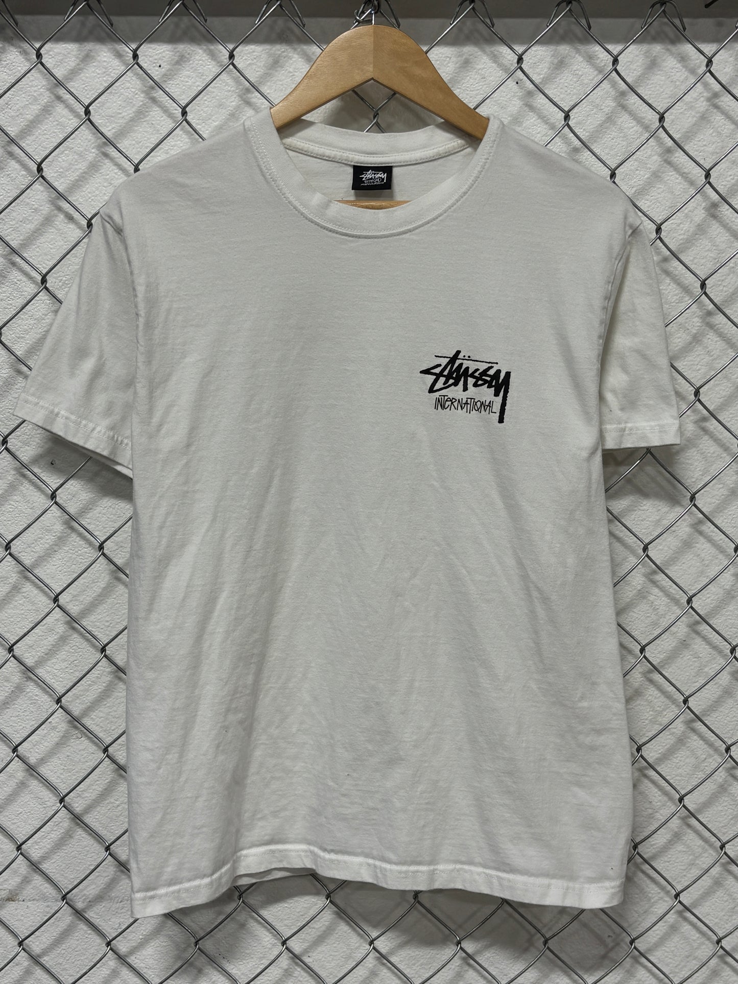 Stussy International White Streetwear Tee Size Medium