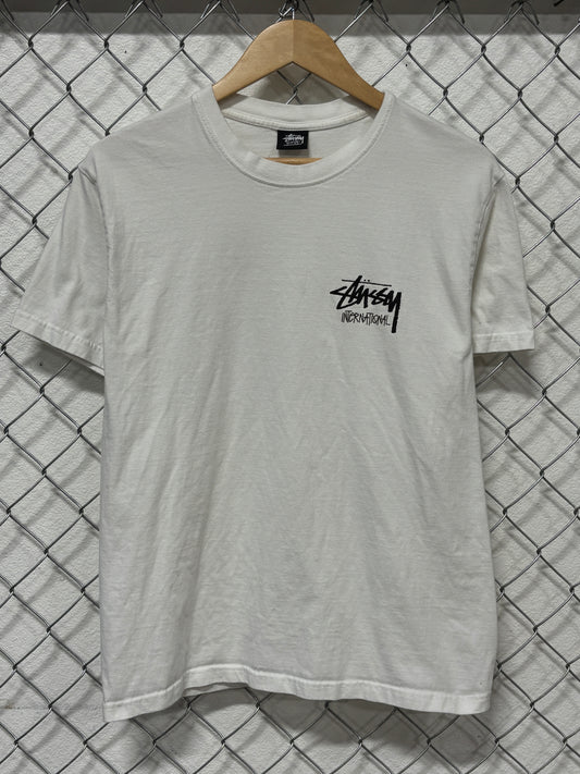 Stussy International White Streetwear Tee Size Medium