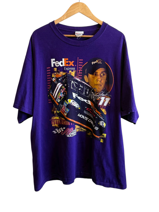 Vintage Y2K Denny Hamlin NASCAR Racing Graphic Tee Size XL