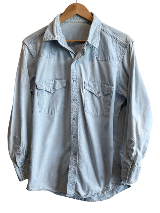 Vintage Carhartt Pearl Snap Button Up Western Shirt Size Large