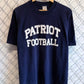 Vintage 90's Navy Blue Patriot Football Graphic Tee Size Large
