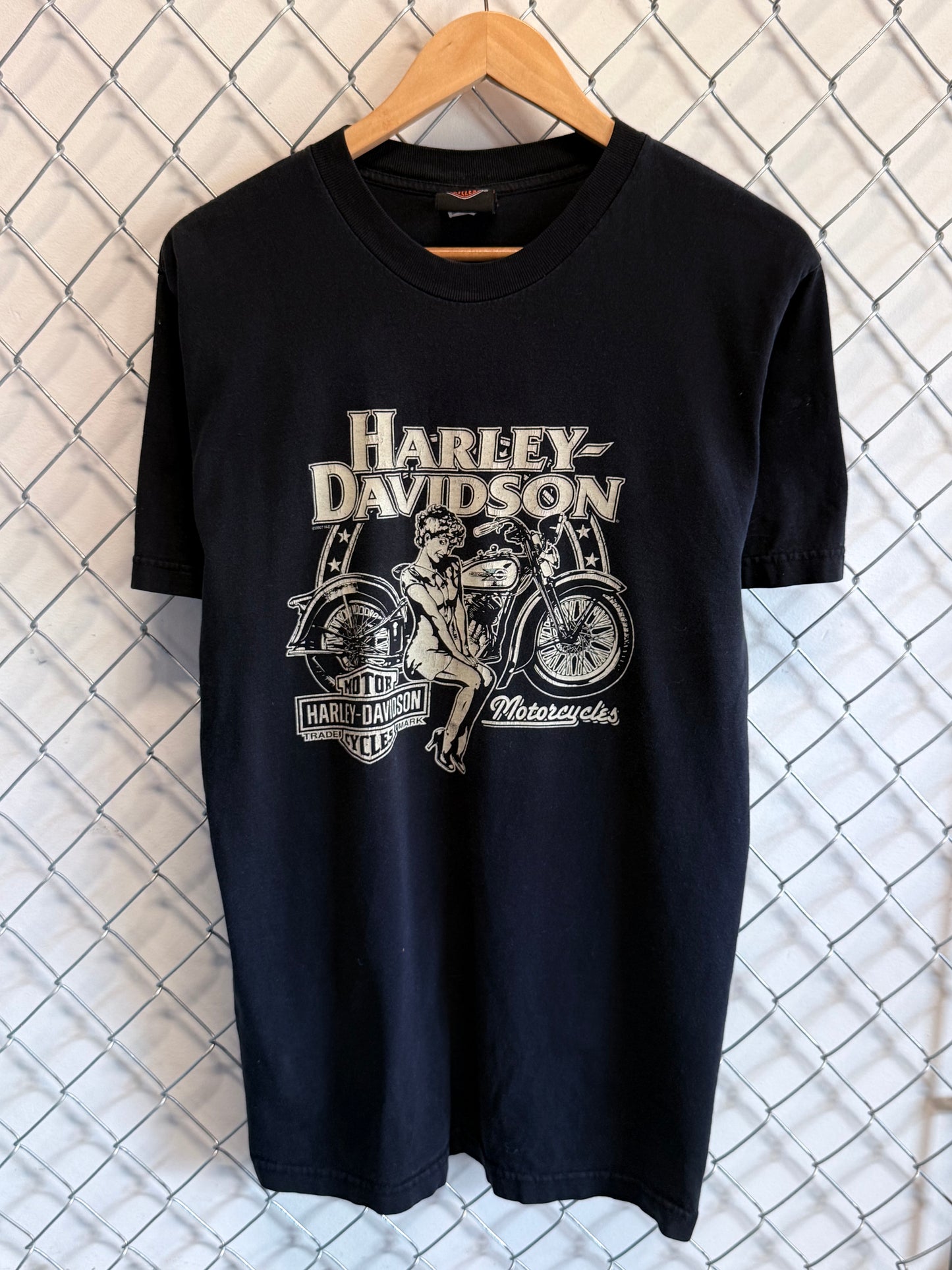 Vintage Harley Davidson Michigan Biker Babe Graphic Tee Size Large