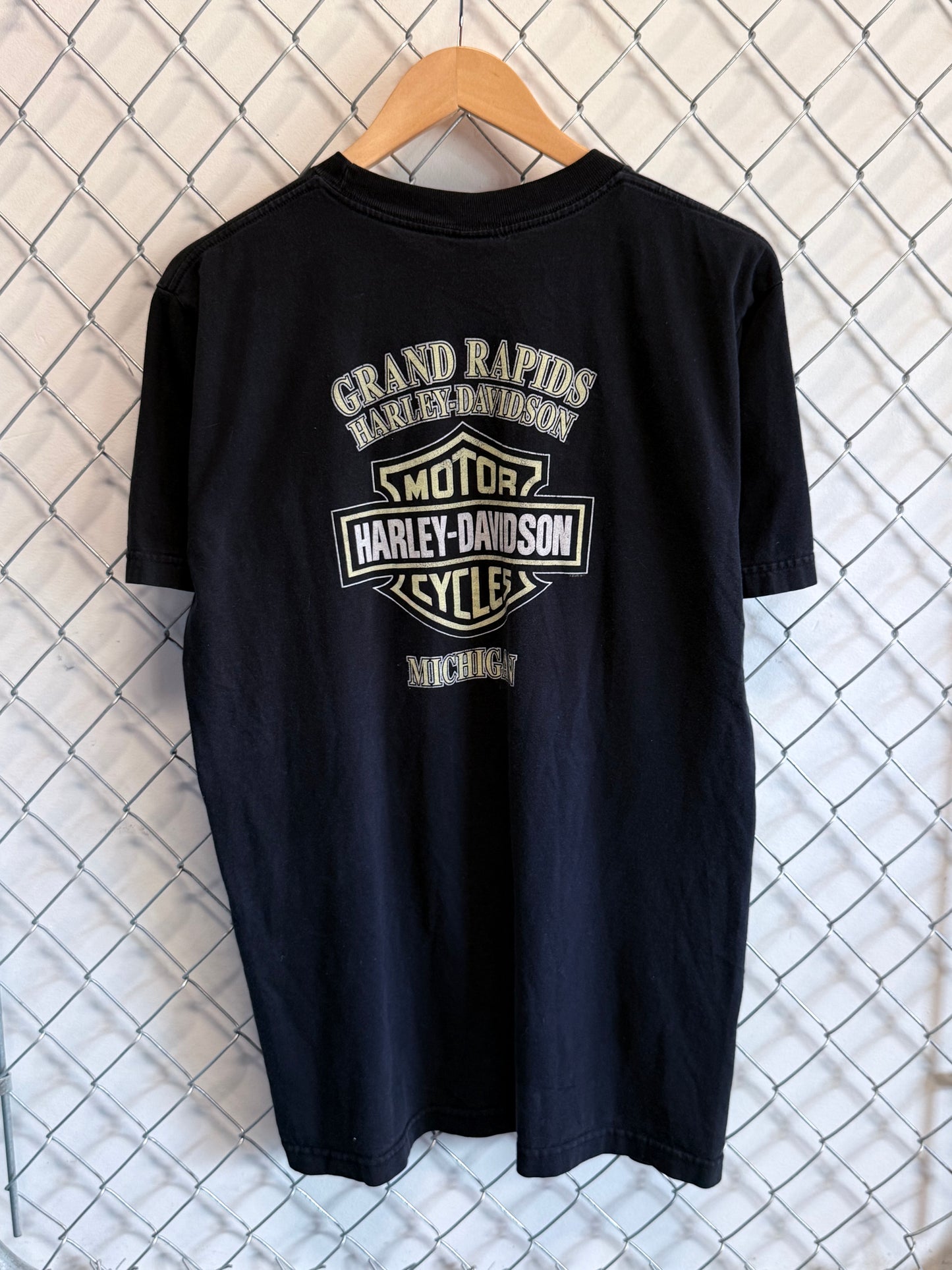 Vintage Harley Davidson Michigan Biker Babe Graphic Tee Size Large