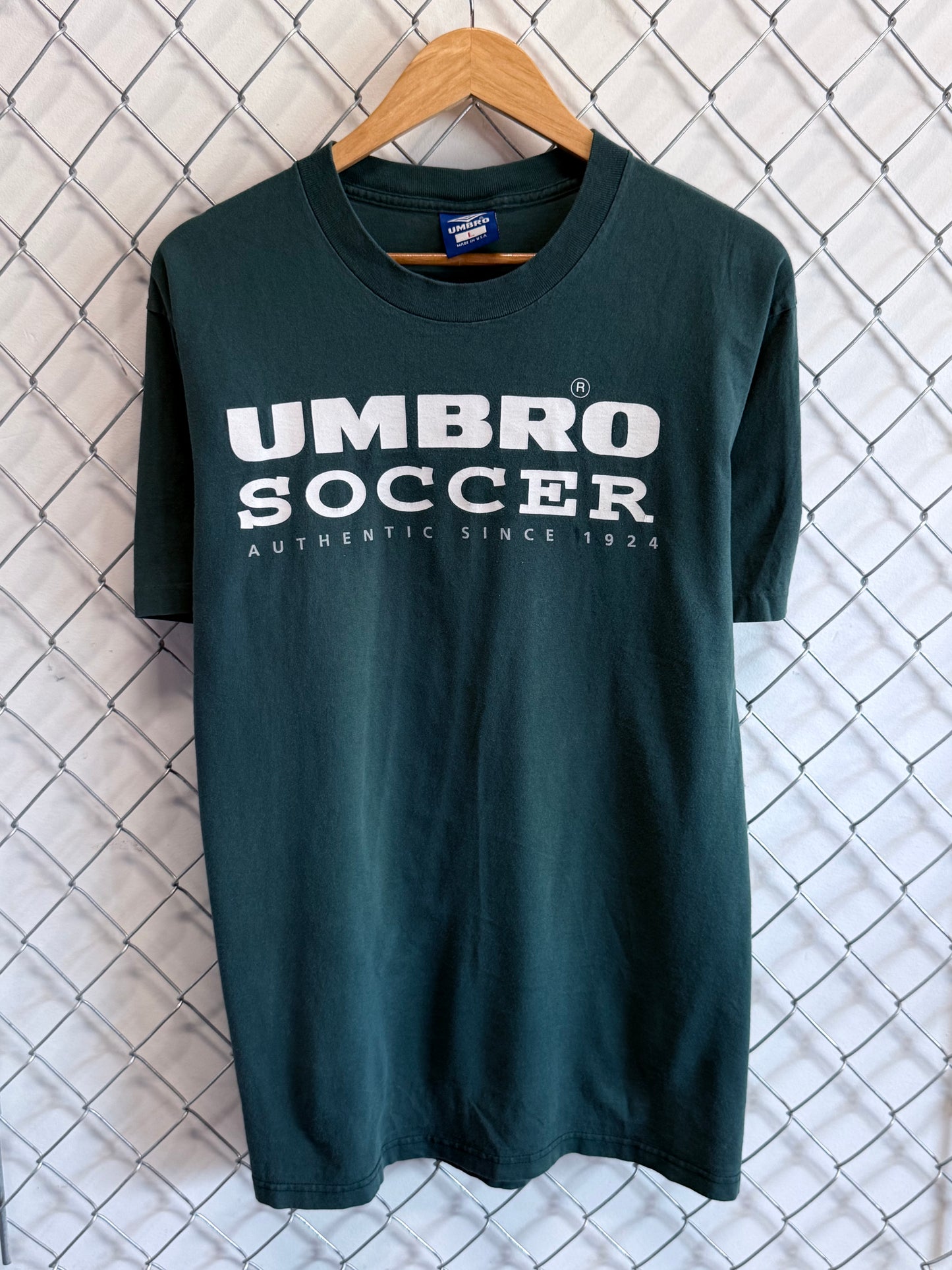 Vintage 90's Umbro Soccer Authentic Since 1924 Tee Size Large
