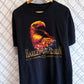 Vintage Harley Davidson Flaming Eagle Black Biker Tee Size Large