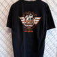 Vintage Harley Davidson Flaming Eagle Black Biker Tee Size Large