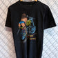 Vintage 90's Hot Seat Biker Babe Black Graphic Tee Size Medium