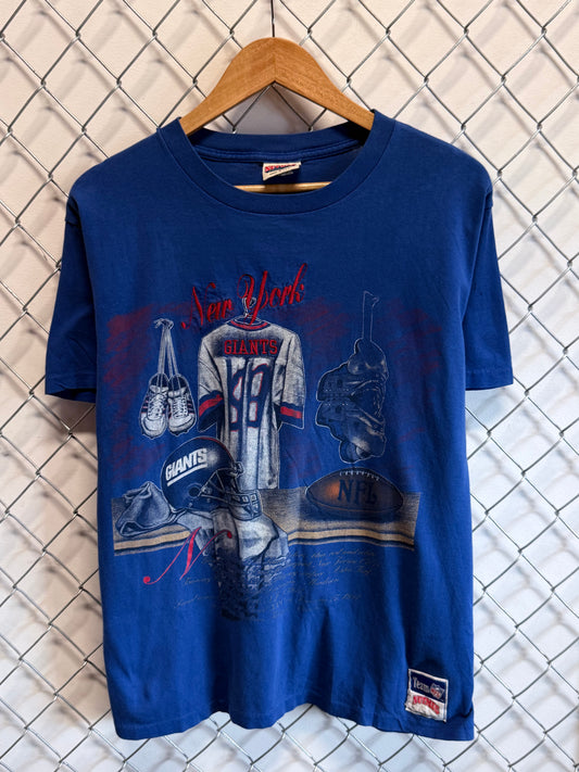 Vintage 90's Nutmeg New York Giants Locker Room NFL Tee Size Large