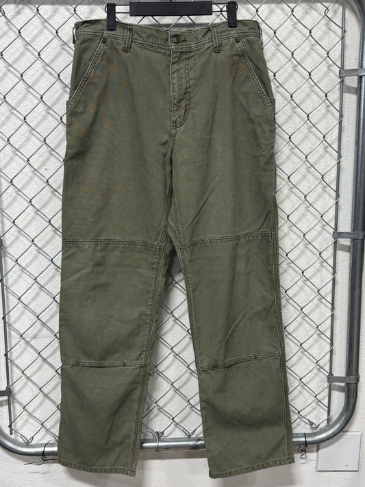 Patagonia Iron Forge Dark Green Double Knee Carpenter Pants Size 34x31