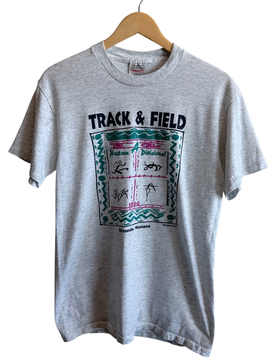 Vintage 90's Missoula Montana Track and Field Graphic Tee Size Medium