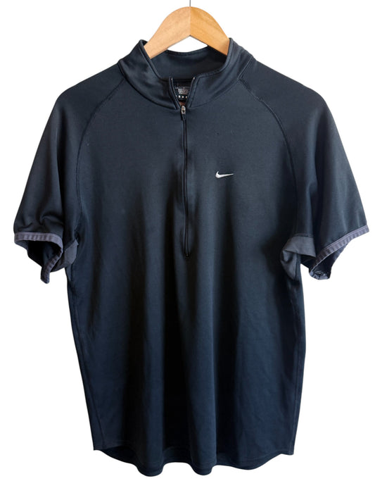 Vintage 90's Nike Black Zip Up Cycling Shirt Size Large