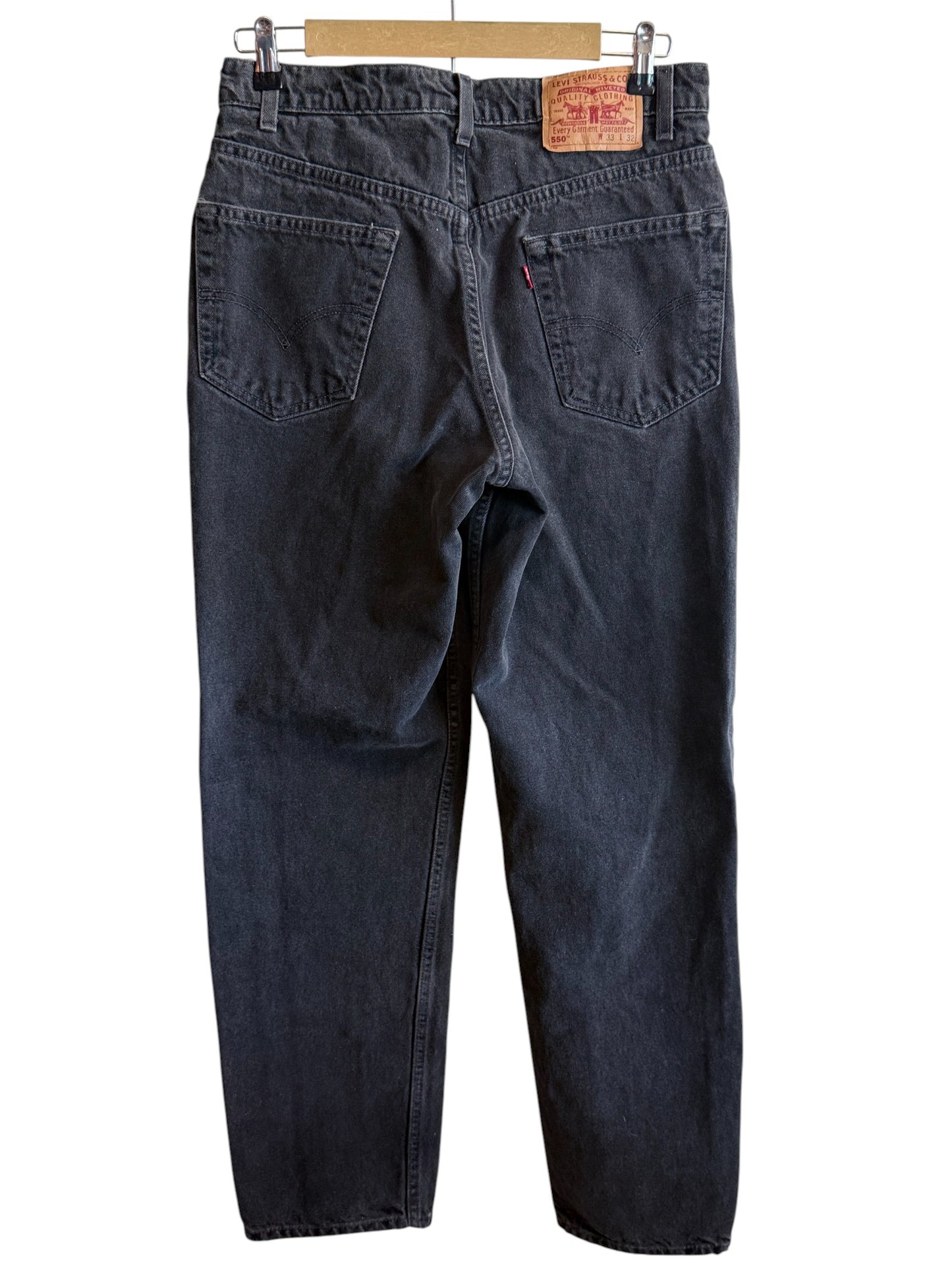 Vintage 90's Levi's 550 Relaxed Fit Black Denim Jeans Size 33x32