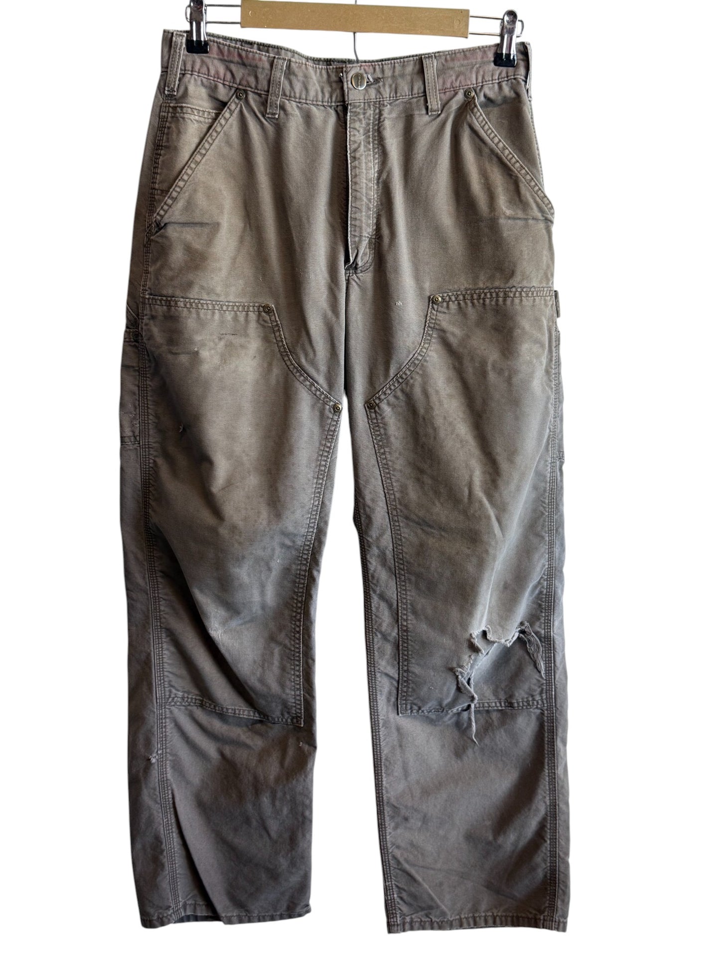 Carhartt Distressed Brown Double Knee Carpenter Pants Size 32x32