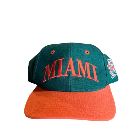 Vintage 90's The Game Miami Hurricanes Spellout Snapback Hat