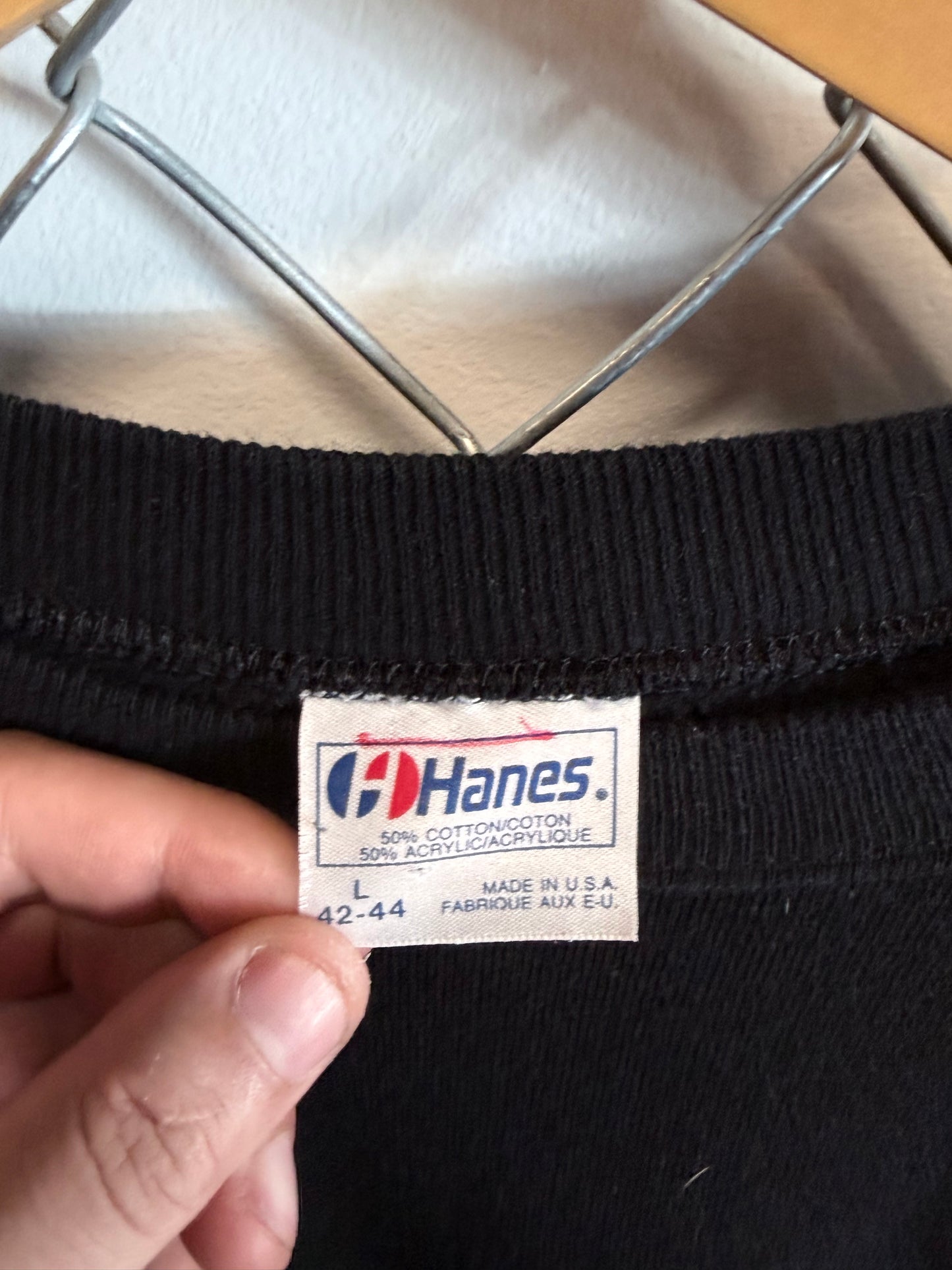 Vintage 90's Chicago Skyline Double Sided Black Sweater Size Large