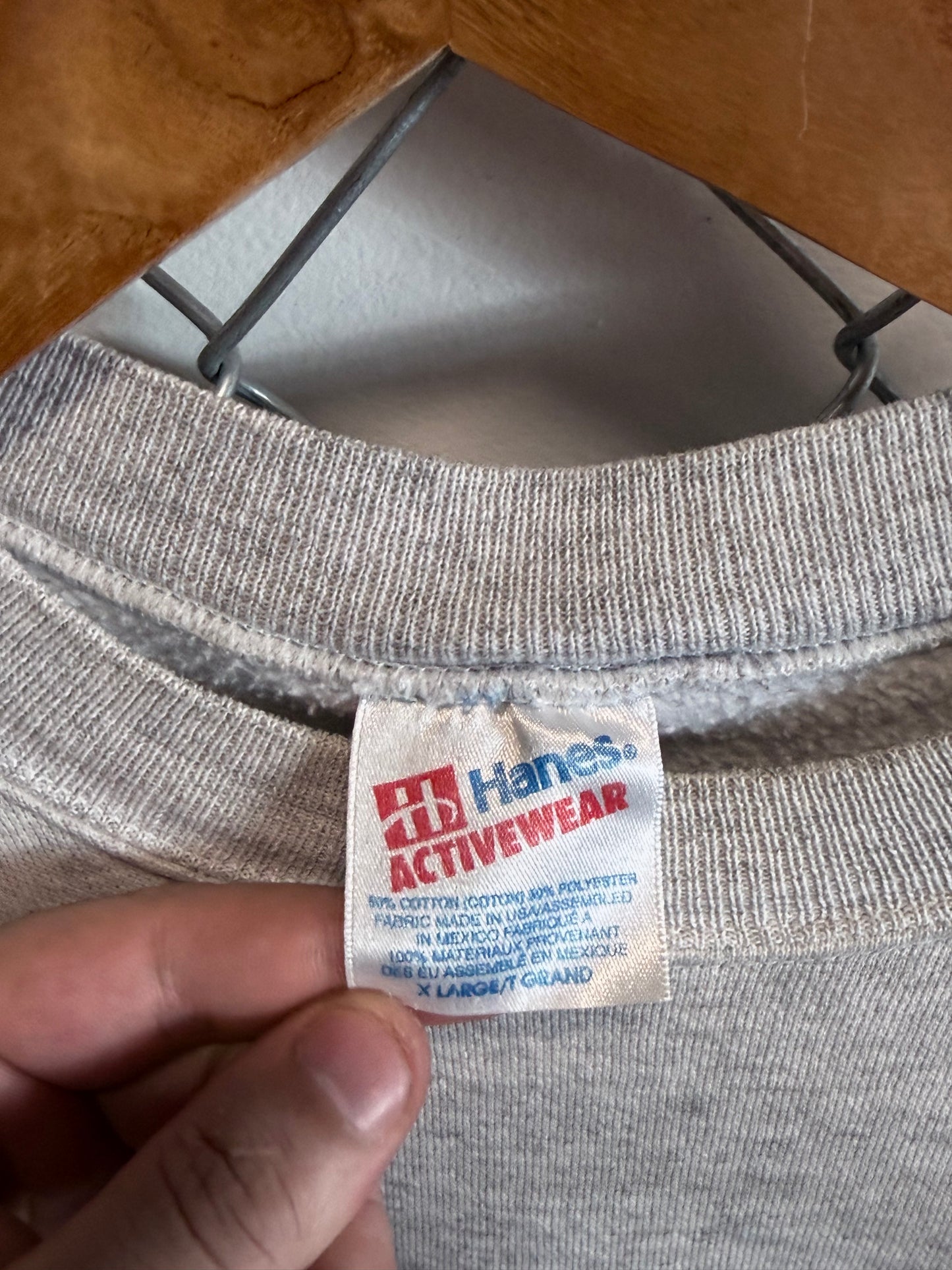 Vintage 90's Penguin Club Jazzercise Cartoon Grey Sweater Size XL