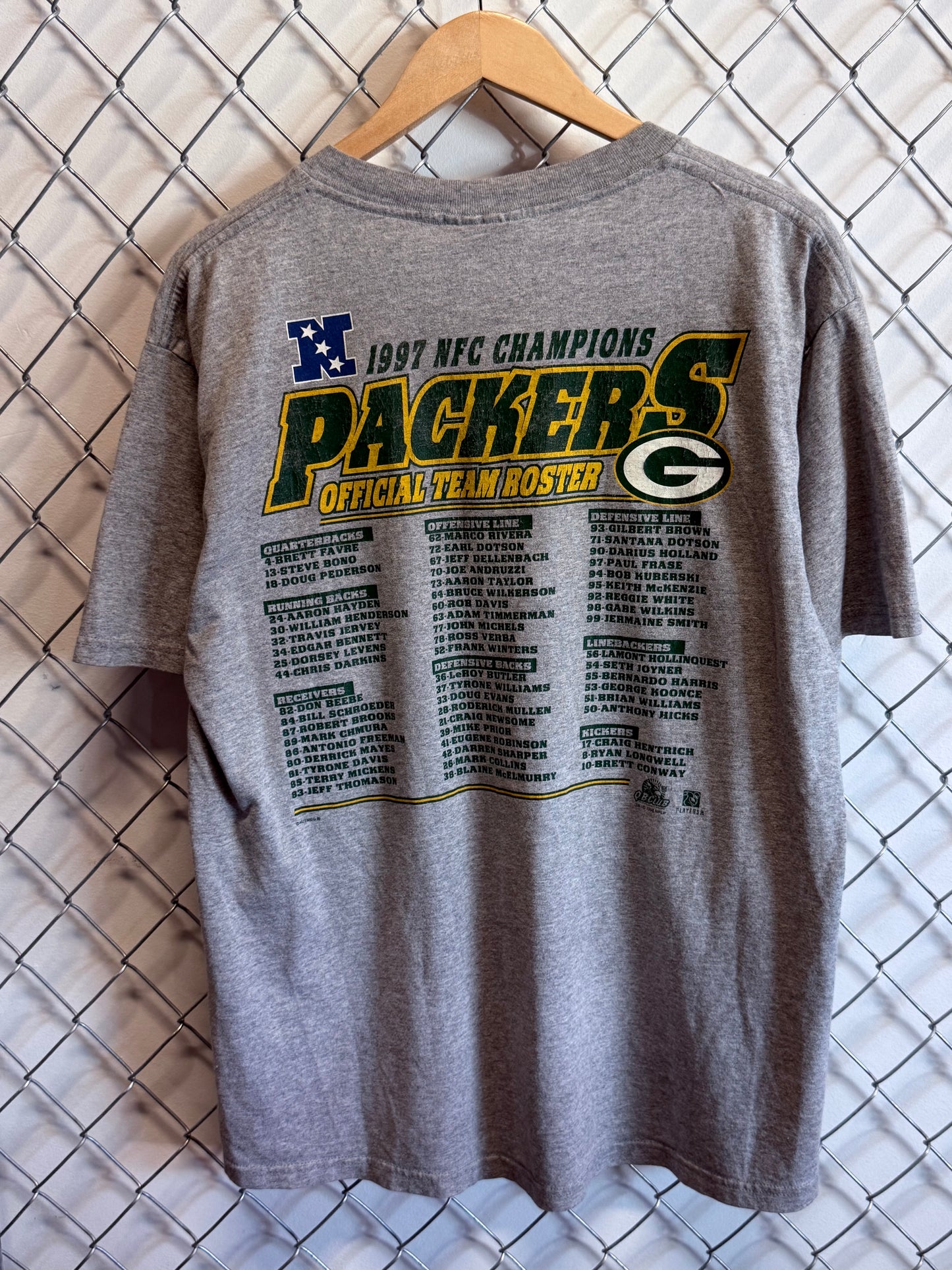Vintage 1997 Green Bay Packers NFC Champions NFL Graphic Tee Size Large