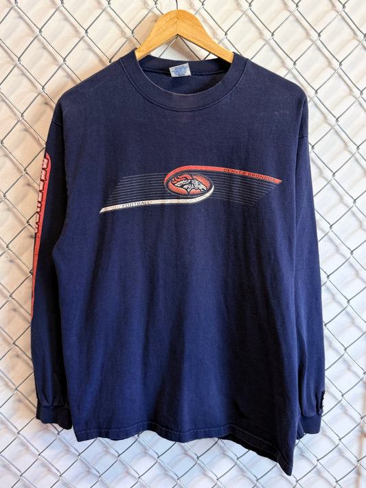 Vintage Starter Denver Broncos NFL Faded Long Sleeve Shirt Size Medium