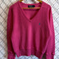 Vintage Polo Ralph Lauren Pink Wool V Neck Sweater Size Medium