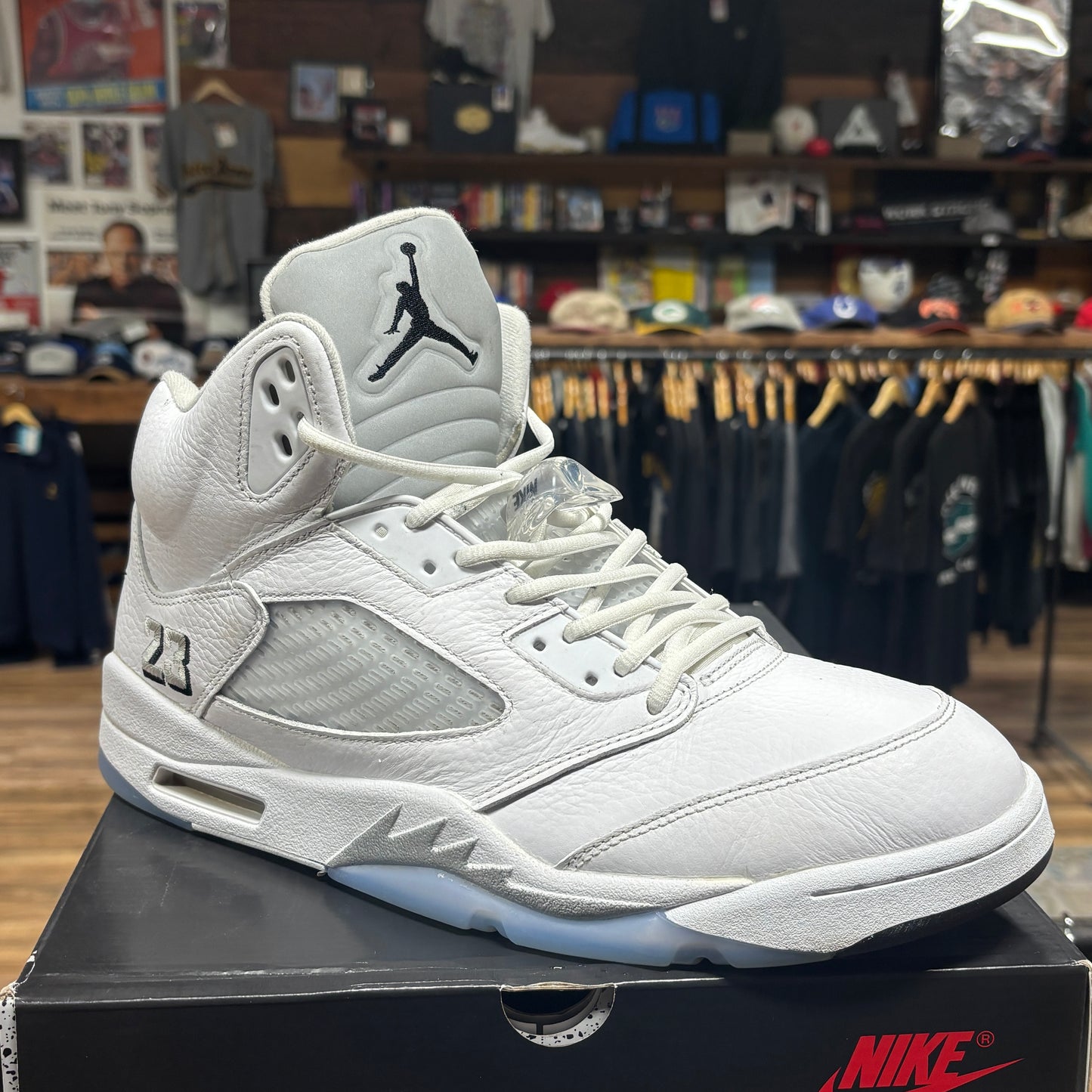 Jordan 5 'White Metallic' Size 13