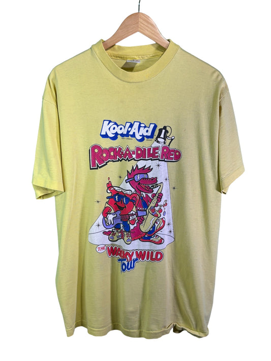 Vintage 90's Kool Aid Rock-a-Dile Red Graphic Tee Size XL