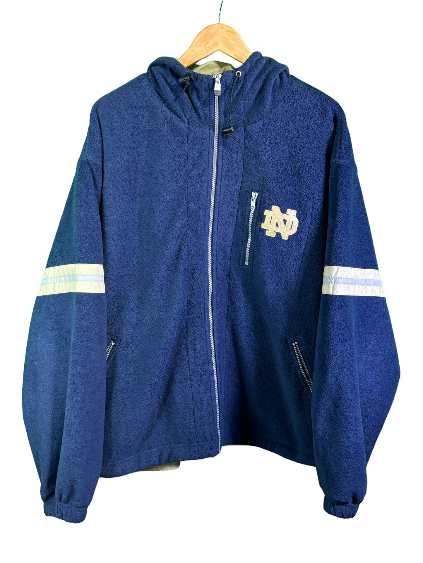 Vintage Champion Notre Dame Full Zip Fleece Jacket Size XL