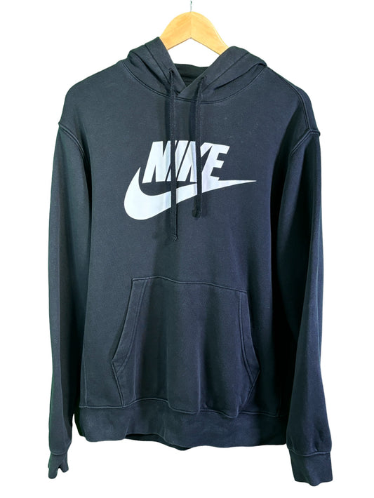 Nike Classic Futura Logo Black White Hoodie Size Medium