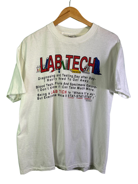 Vintage 90's Oneita Lab Tech Graphic Tee Size Large