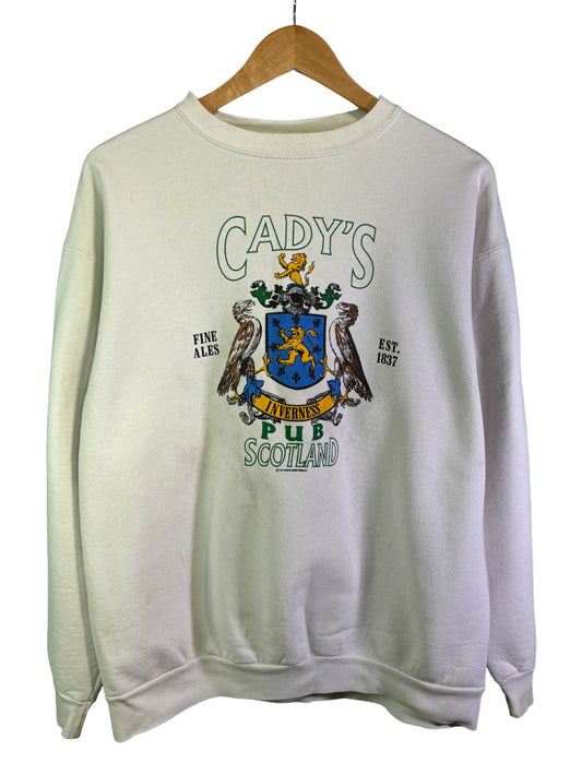 Vintage 1990 Cady's Pub Scotland Graphic Crewneck Sweater Size XL