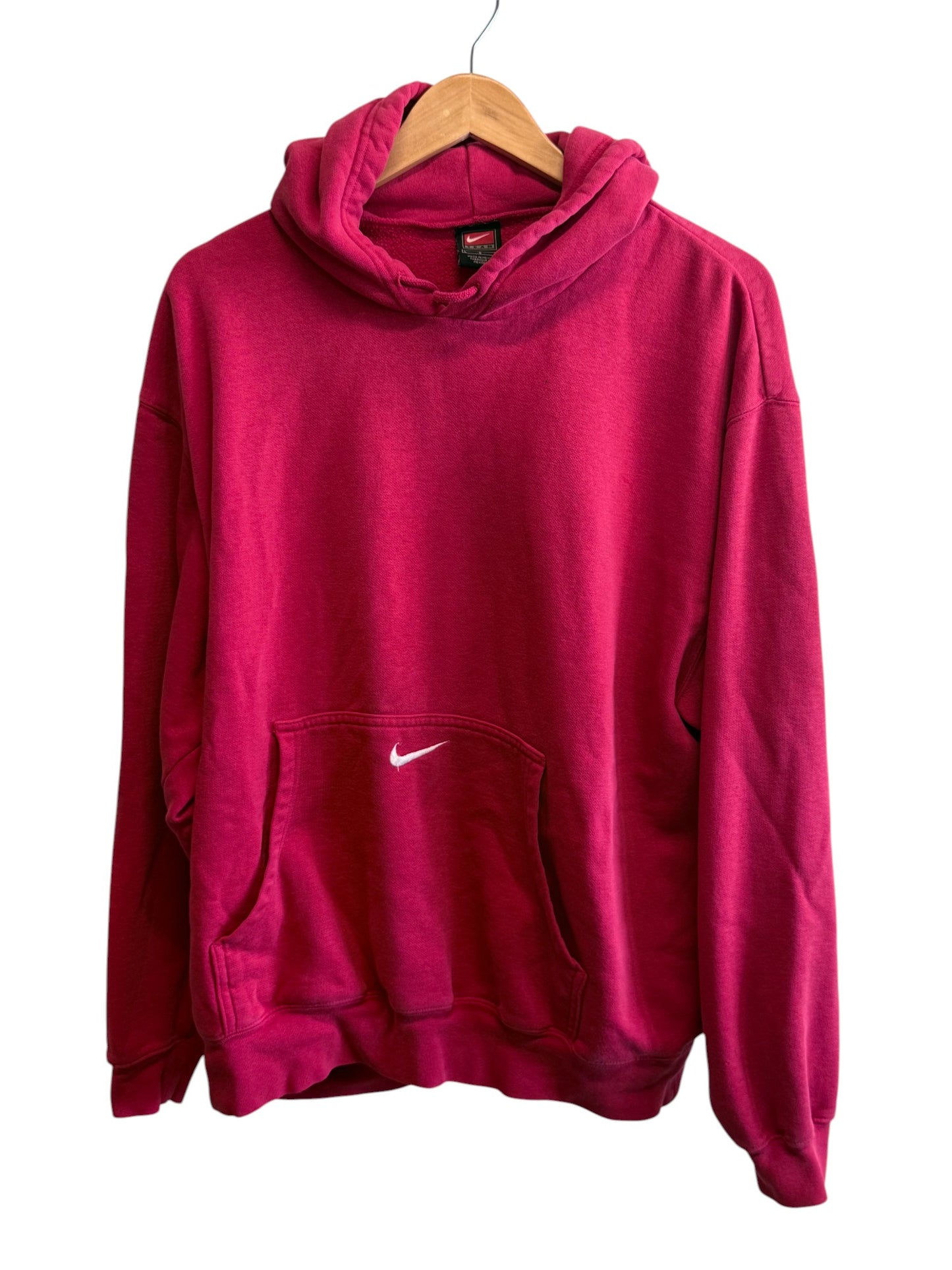 Vintage Nike Pocket Swoosh Red Pullover Hoodie Size Large